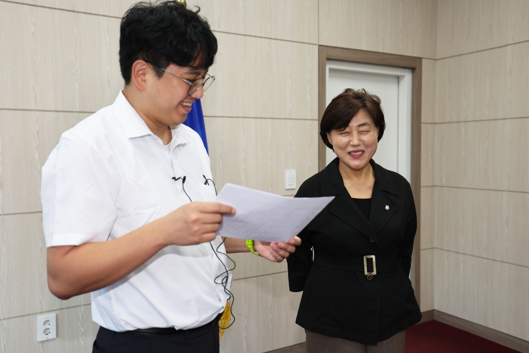 도민체전 인사말 영상 촬영 2번째