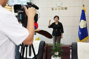 도민체전 인사말 영상 촬영 1번째